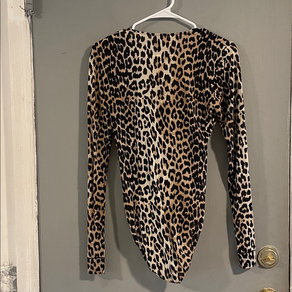 Ganni Long Sleeve Bodysuit Leopard Size M - Picture 8 of 11
